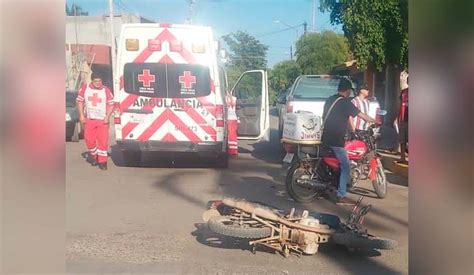 Motociclista Resulta Lesionado Tras Un Choque En El Centro De Guasave