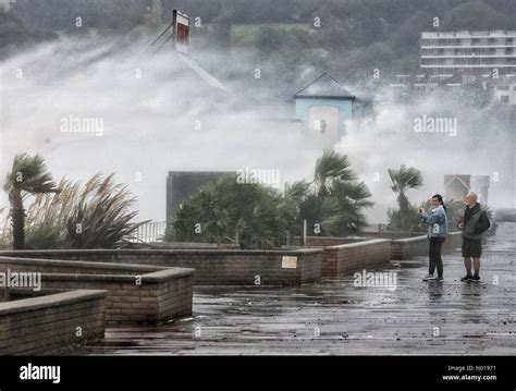 UK Weather Storm Babet Brings Huge Waves Crashing Into Teignmouth