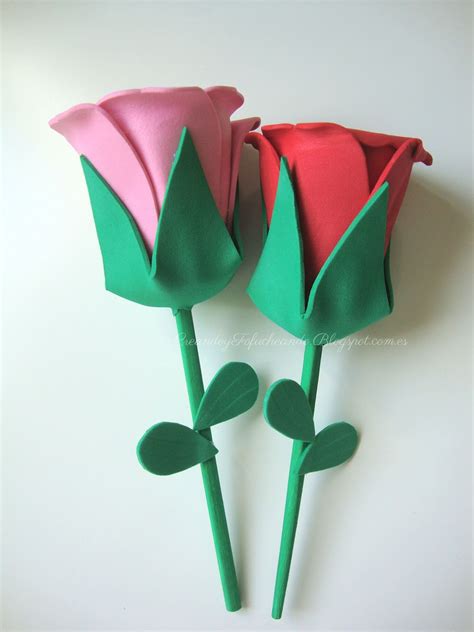 Cómo hacer Rosas de Goma eva Handbox Craft Lovers Comunidad DIY