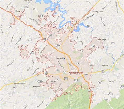 Johnson City Tennessee Map