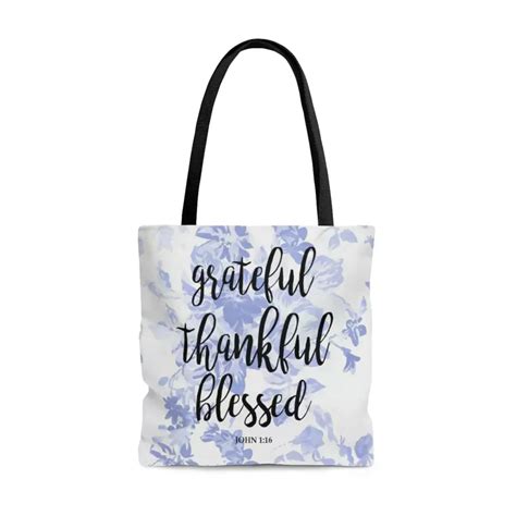 Grateful Thankful Blessed John Tote Bag Christian Tote Bags Artofit