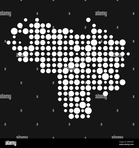 Mapa de Venezuela Silhouette Ilustración de patrón generativo pixelada