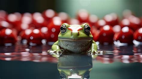 Premium AI Image Red Eyed Tree Frogs Red Frog On A Log In The