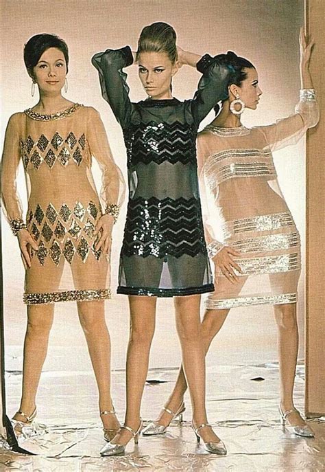 1960s Sheer And Sequin Metallic Dresses So Fab To Show Matt In 2019 Sixties Fashion Retro