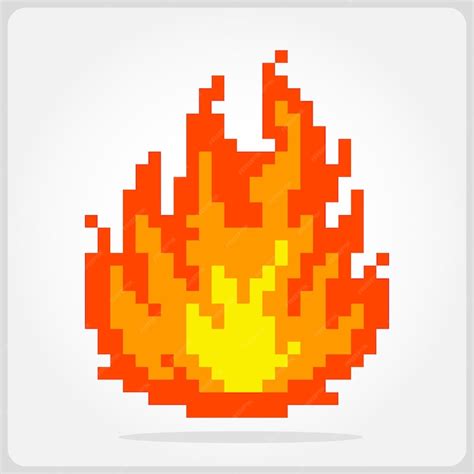 Premium Vector 8 Bit Pixel Fire For Classic Games Fire Pixel In