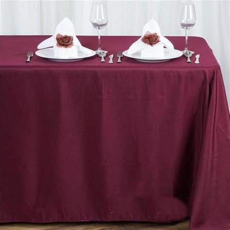 Efavormart 90x156 Burgundy Wholesale Rectangle Polyester Tablecloth