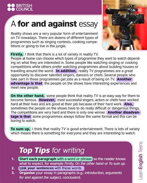 Learnenglish On Twitter How Do You Write A Good For And Against