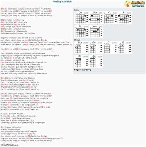 Chord Mashup Audition Tab Song Lyric Sheet Guitar Ukulele