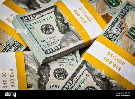 Background Of New 100 Us Dollars Banknotes Bills Stock Photo Alamy