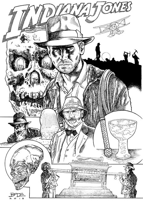 Dibujo Inspirado En Las Aventuras De Indiana Jones Películas