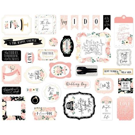 Echo Park Wedding Cardstock Ephemera 33pkg Icons