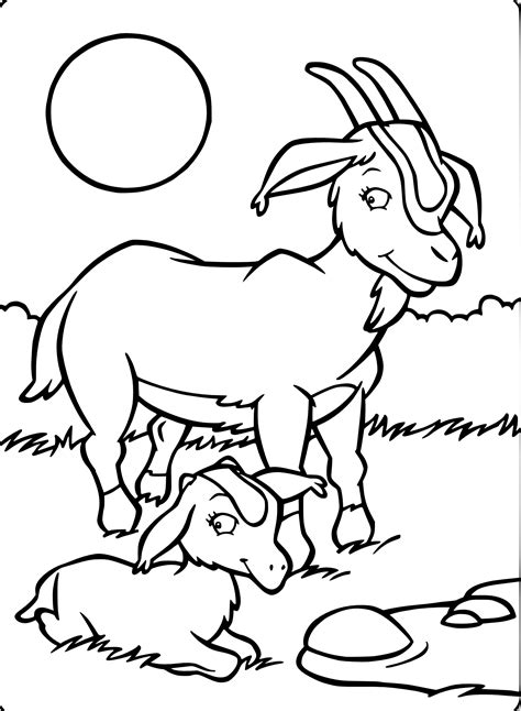 Coloriage chèvre chevreau à imprimer