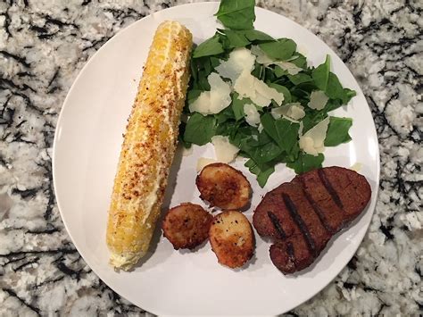 Filet Mignon Parmesan Roasted Potatoes Mexican Sweet Corn Delightful