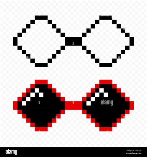 Pixelated Sunglasses Set. Pixel Boss Glasses, 8 bit Style. Meme Game 8 ...