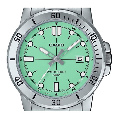 Casio Standard Analog rustfrit stål Mintgrøn skive Quartz MTP VD01D