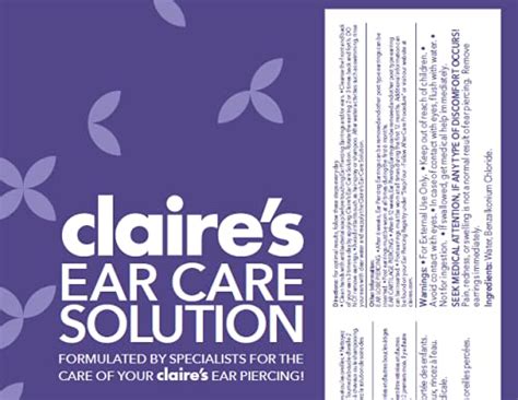 Claire’s Piercing Aftercare Saline Solution For New Piercings Nose And Ear Piercing Cleaner