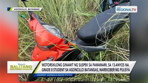 Motorsiklong Ginamit Sa Pamamaril Sa Anyos Na Grade Student Narekober