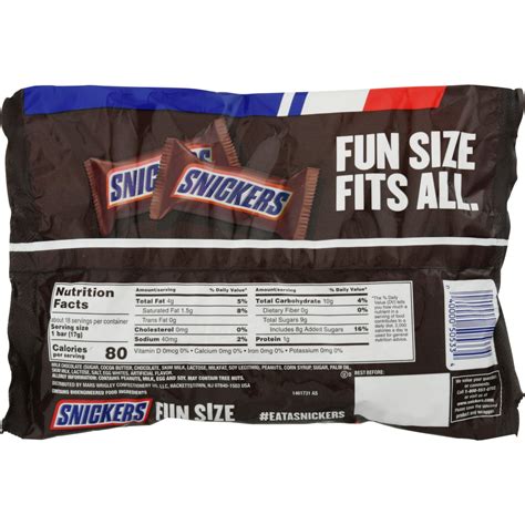 Nutrition Facts Snickers Fun Size | Besto Blog