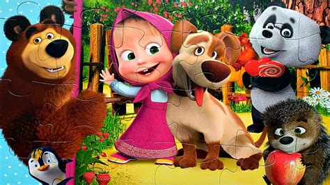 Маша и Медведь собираем пазлы для детей Маша и Медведь - YouTube