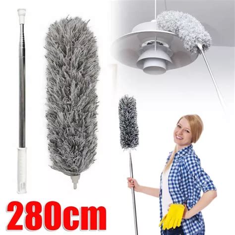 Extendable Feather Duster Long Telescopic Magic Static Brush Microfibre Xl 280cm £699 Picclick Uk