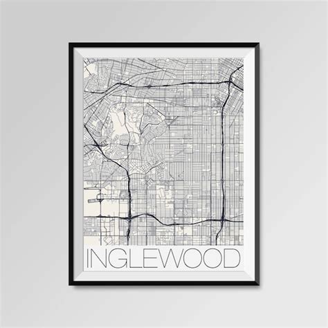 INGLEWOOD California Map Inglewood City Map Print Inglewood | Etsy