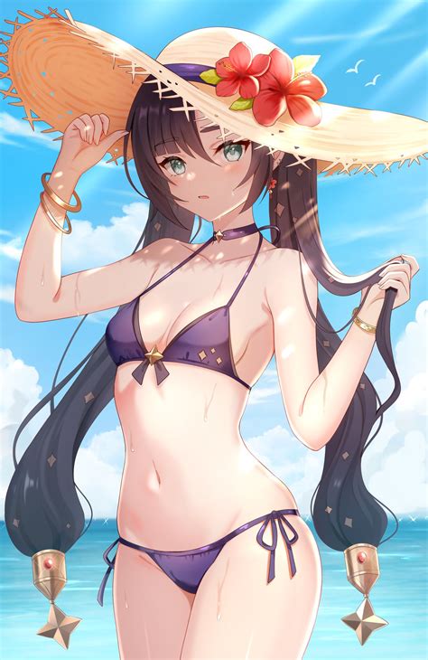 Nasii Genshin Impact Mona Megistus Bikini Swimsuits Yande Re