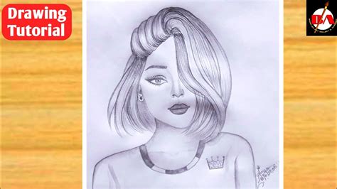 How To Draw A Face Of Girl With Realistic Hair Step By Step Drawing