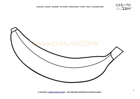 Banana Coloring Page Free Printable Banana Cut Out Template