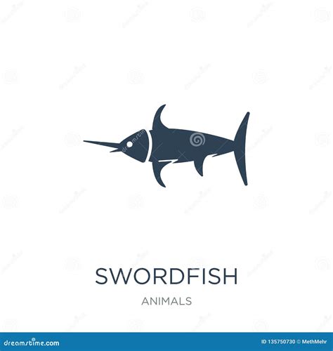 Swordfish Icon In Trendy Design Style Swordfish Icon Isolated On White