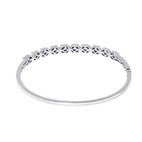 Tresorra 18k White Gold White And Yellow Diamond Bangle Bracelet For