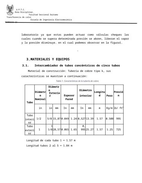 Docx Informe Intercambiador De Calor Tubos Concentricos Recuperado