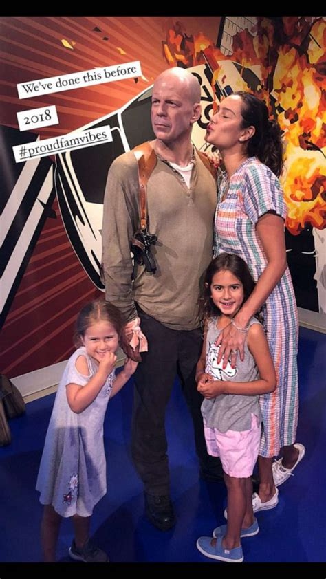 Emma Heming Willis Daughters Take Photos With Bruce Willis Wax Figure