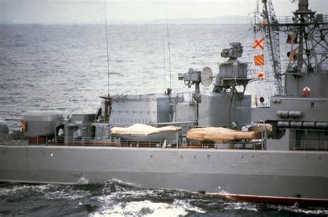 A Starboard Amidships View Of The Soviet Krivak Ii Class Guided Missile