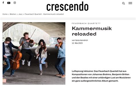 Kammermusik Reloaded Crescendo Magazin veröffentlicht Rezension über