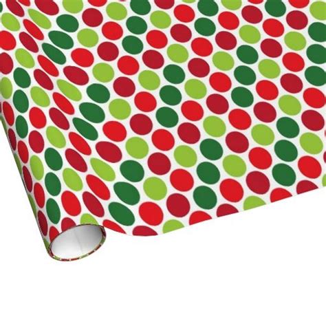 Cool Christmas Polka Dots Wrapping Paper Zazzle Custom Wrapping