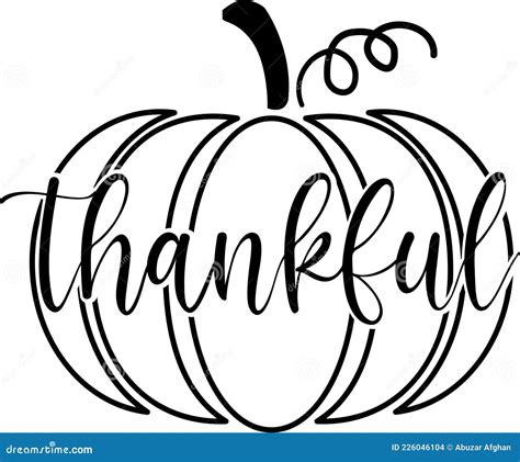 Thankful Text On Pumpkin Svg Vector Cut File For Cricut And Silhouette