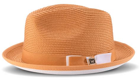 Montique H78 Mens Straw Hat Cognac Fedora Hat Abby Fashions