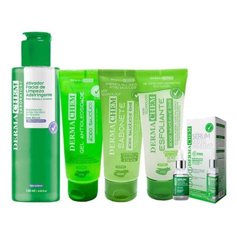 Kit Skincare Limpeza De Peles Oleosas Dermachem Kit De Tratamento