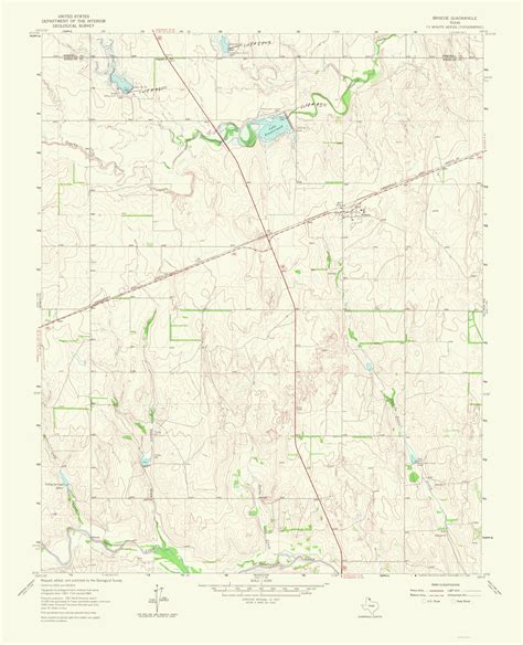 Topographical Map Briscoe Texas Quad Usgs 1965 23 X 2835 Vint