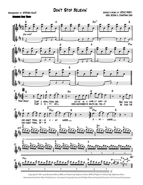 Dont Stop Believin Arr Stephen Bulat By Journey Sheet Music For Performance Ensemble At