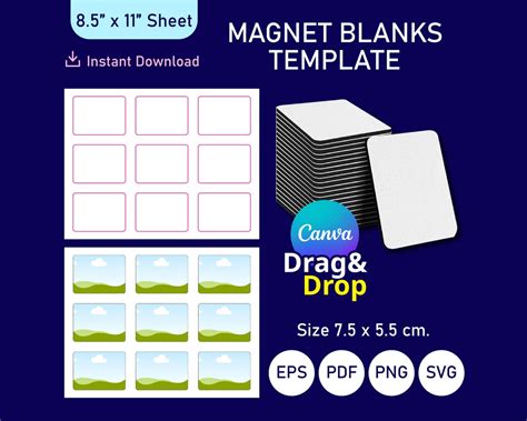 Magnet Template, Soft Magnetic Template, Magnet Blanks Sublimation ...