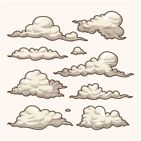 Premium Vector Hand Drawn Clouds Collection