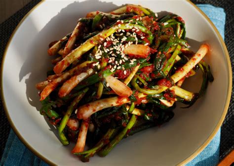 Green Onion Kimchi Step By Step Recipe F And B Recipes