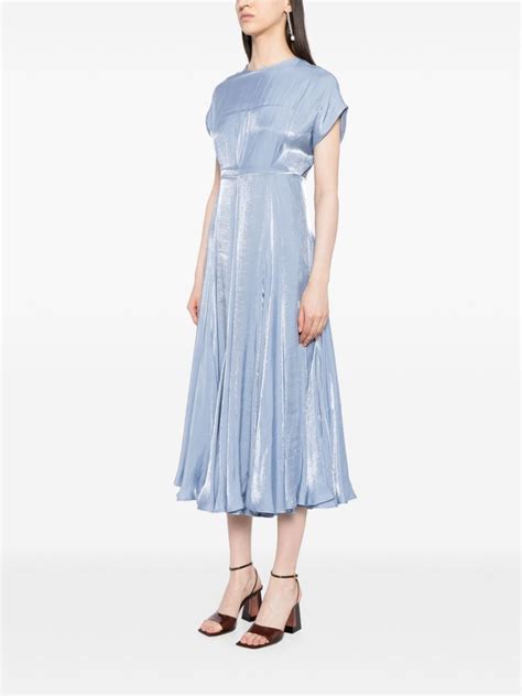 Baruni Aimee Foiled Finish Midi Dress Blue Farfetch