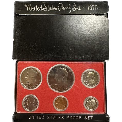 1976 S Us Proof Set 6 Coins Including Bicentennial Ike Kennedy