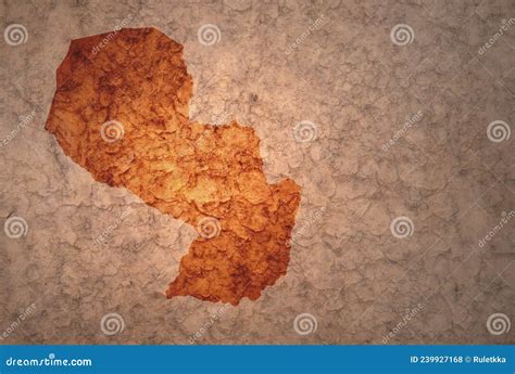 Mapa Del Paraguay Sobre El Fondo De Un Viejo Papel De Crack Vintage