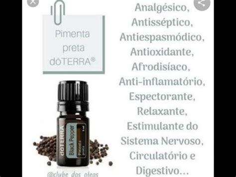 OLEO ESSENCIAL PIMENTA PRETA DOTERRA YouTube