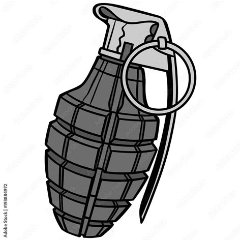 Hand Grenade Illustration - A vector cartoon illustration of a Military ...