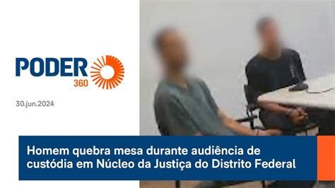 Homem quebra mesa durante audiência de custódia em Núcleo da Justiça do