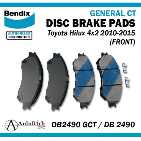 BENDIX FRONT BRAKE PAD SET 4PCS Toyota Hilux 4x2 2010 2015 PN DB2490